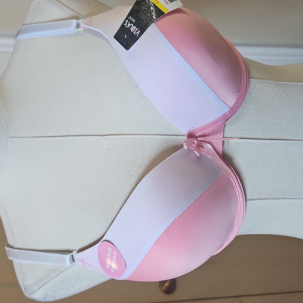 Viola's Secret Pink and Light Pink Gentle PushUp Bra Size 42C NWT